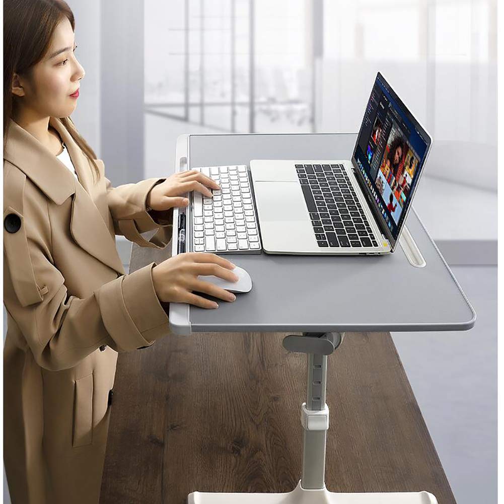 Support Pc Portable avec Tiroirs De Rangement,Stand Bureau Portable,Table D'ordinateur Portable Réglable,pour Canapé, Livre, Magazine Et Petit Déjeuner