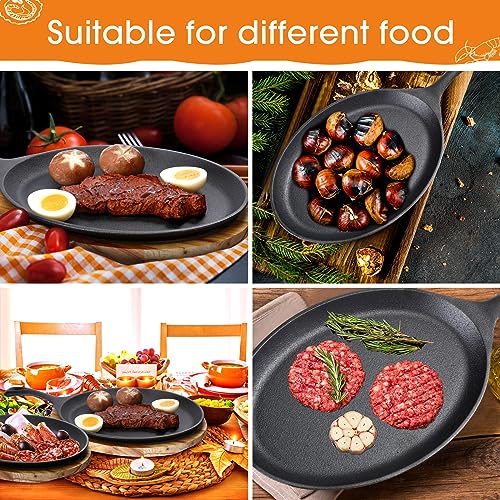 Lallisa YIU-LALLISA-2660 4 Sets Cast Iron Fajita Plate Set Fajita Plate Sizzler Pan thumb #6