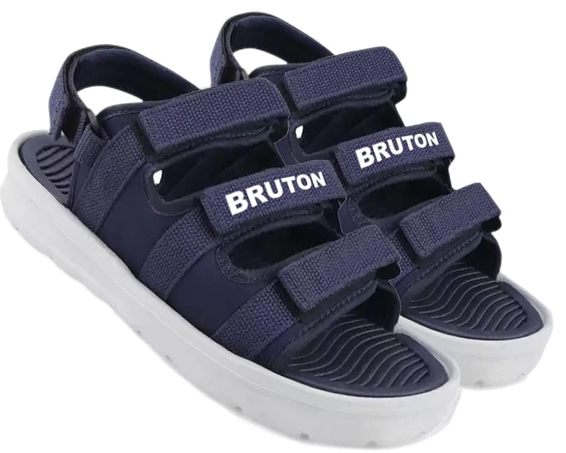 BRUTON Mens 101 Blue & White Four Straps Support with Lite Weight Eva Sole Sports Sandal -10 UK (B09YV9YCB3) Amazon Price History, Amazon Price Tracker