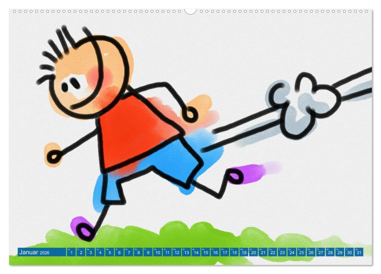 Spiel, Spaß und Freunde. Lustiger Kinderkalender (Wandkalender 2026 DIN A2 quer), CALVENDO Monatskalender: Lustige und farbenfrohe Motive für Kinder und Familien (CALVENDO Kunst)