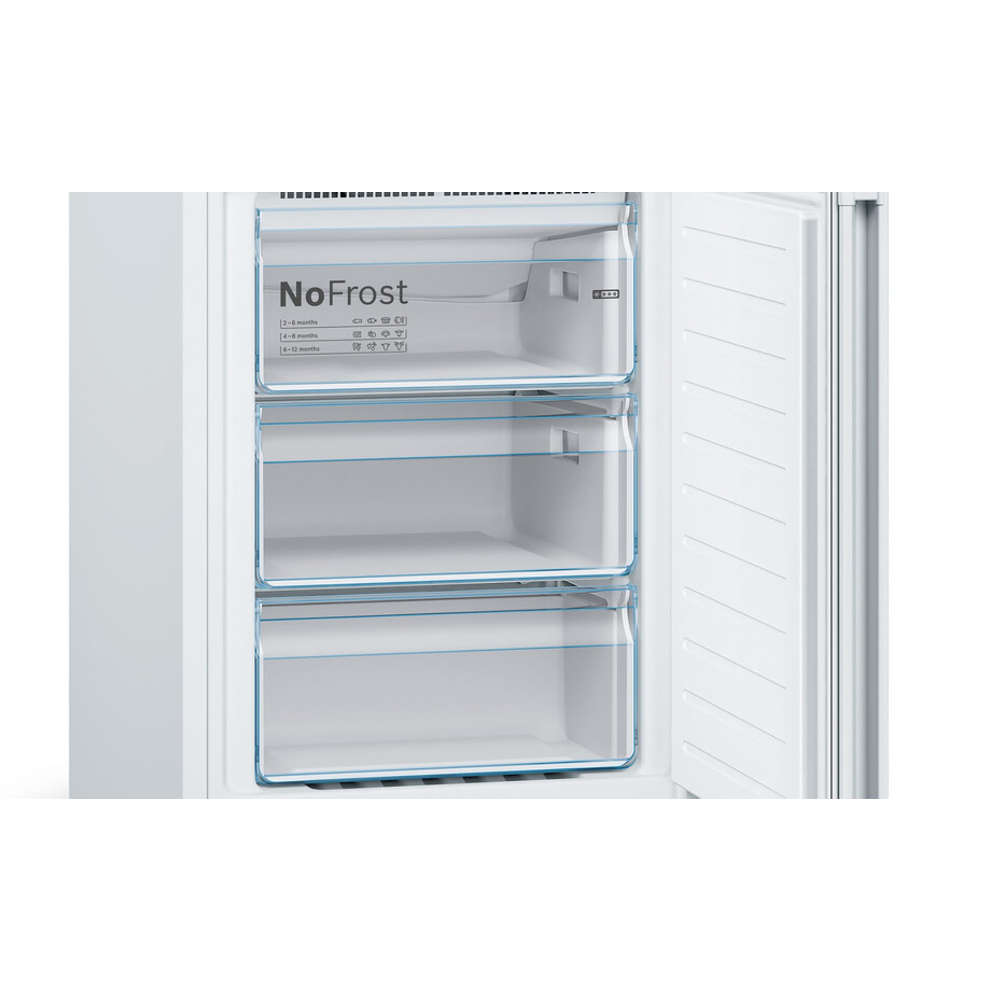 Bosch - Frigorífico Combinado, Libre Instalación, Serie 4, 60 cm de ancho, Total NoFrost, Blanco, KGN362WED