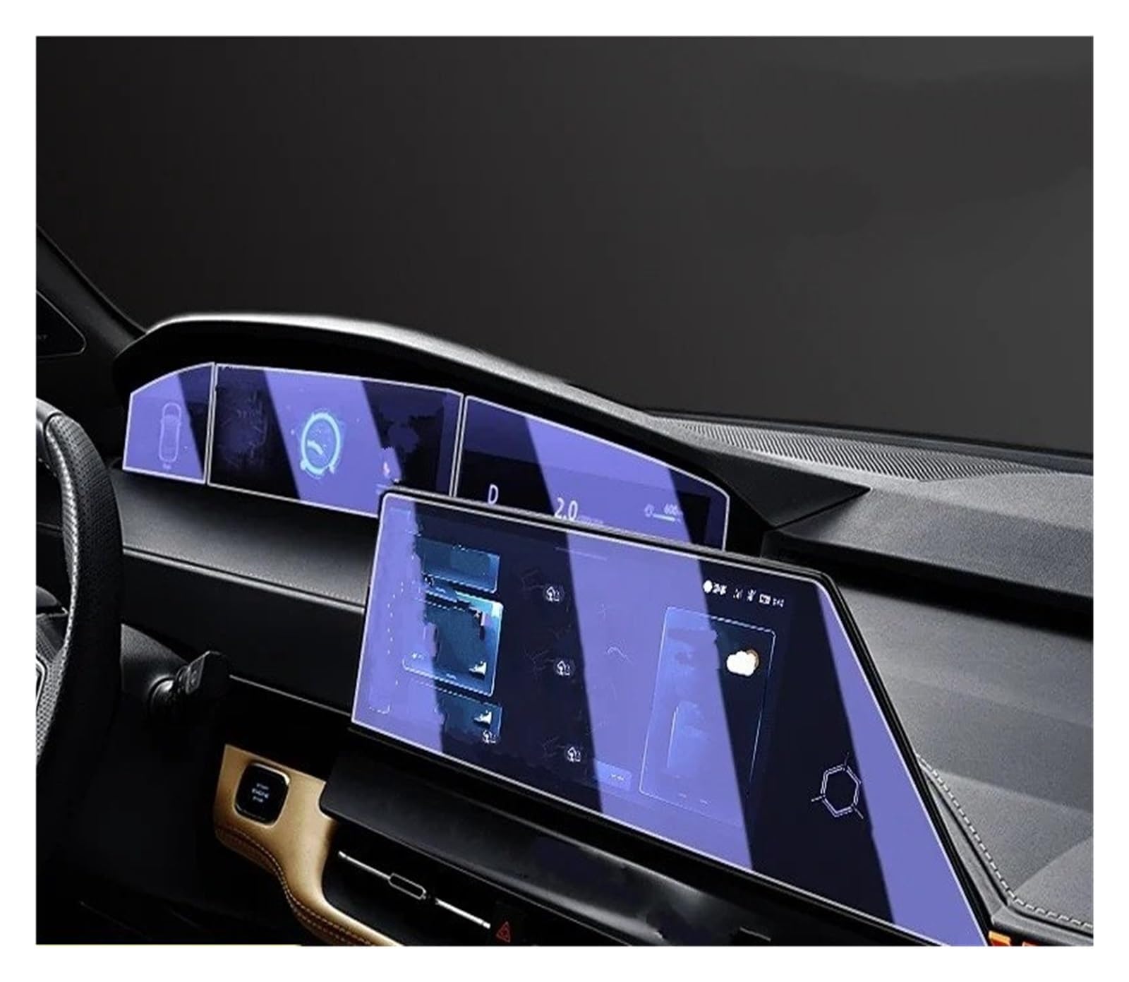 Film Protecteur d'écran en Verre trempé pour système de Navigation GPS de Voiture Changan UNI-K 2023 2024 2025 2026 (4 pièces BL)
