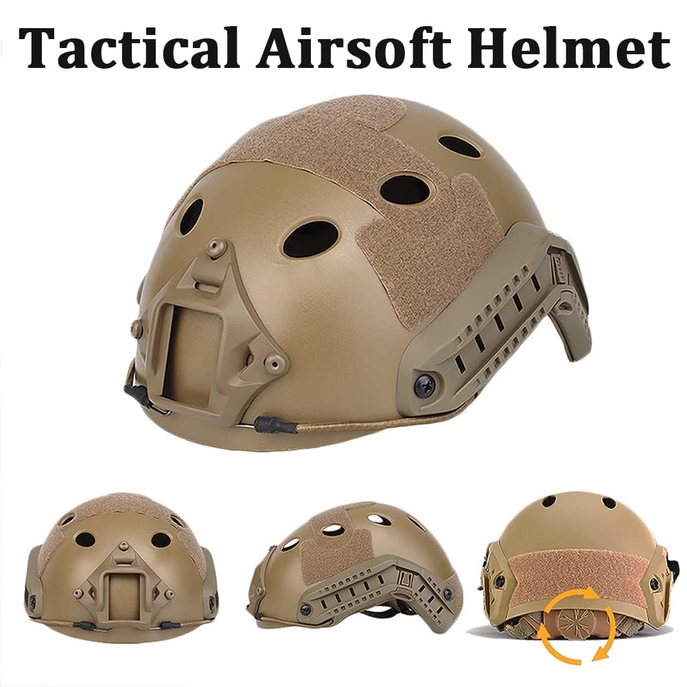 Set Casco Veloce, Equipaggiamento Protettivo in Stile Militare con Auricolare Tattico e Copertura per Casco, per La Caccia All'aperto di Paintball Airsoft