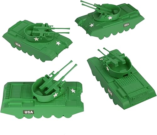 Miniatura 14 de BMC Classic Payton Tanques antiaéreos - 4 unidades OD verde plástico ejército hombres vehículos