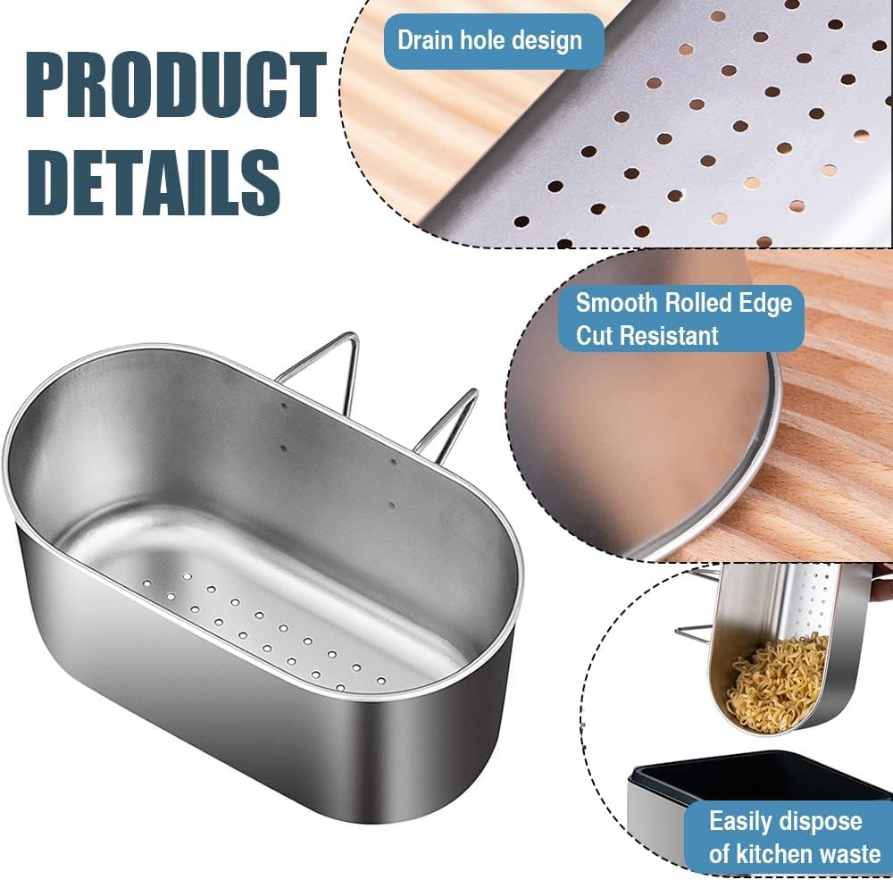 PIKFOS Stainless Steel Sink Drain Strainer Basket, Multifunctional Hanging Sink Strainer Colander Drain Basket for Filter Kitchen Waste and Wash Vegetables Fruits (Silver) 1
