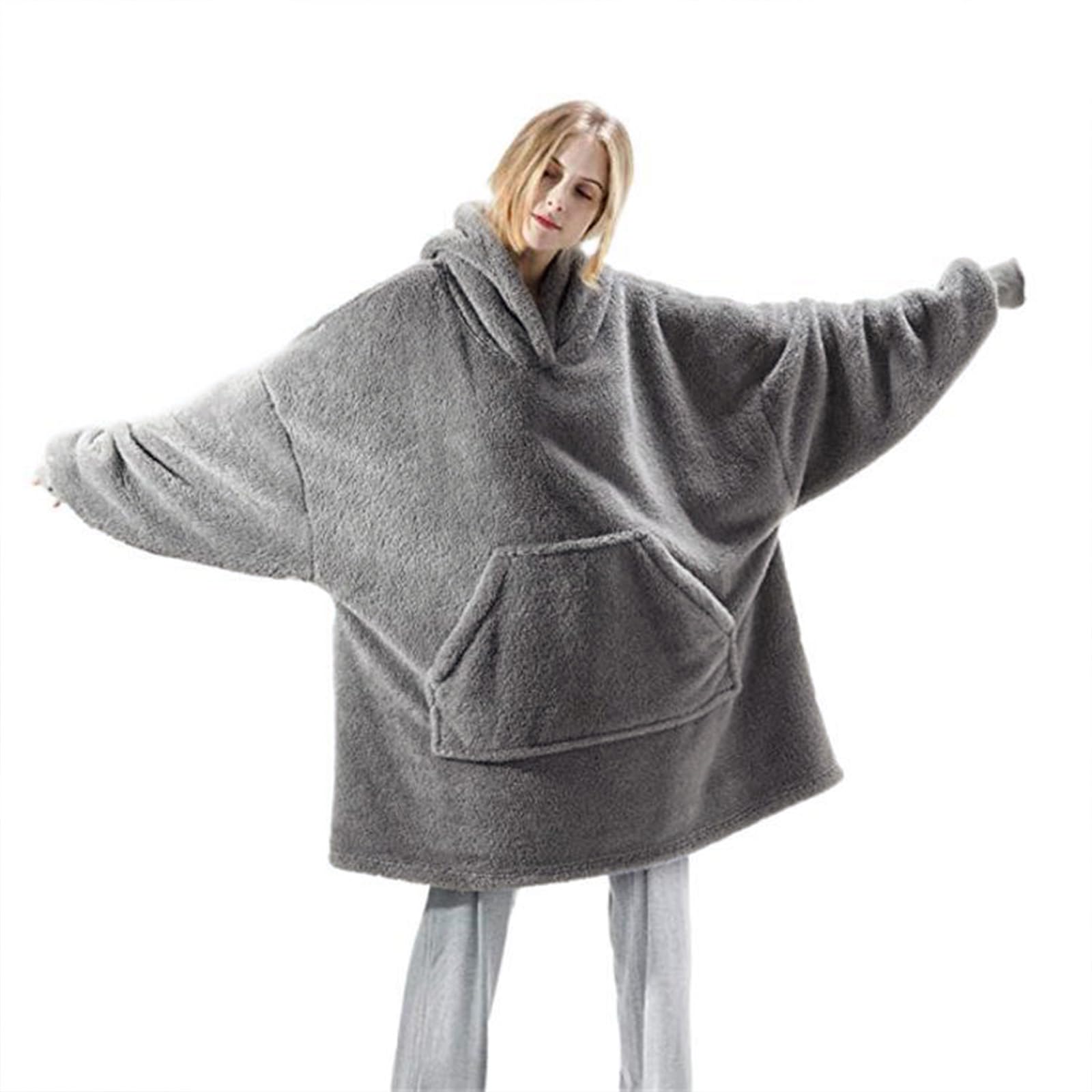 Wearable Blanket Hoodie for Adult, Oversized Blanket Hoodie with Pocket