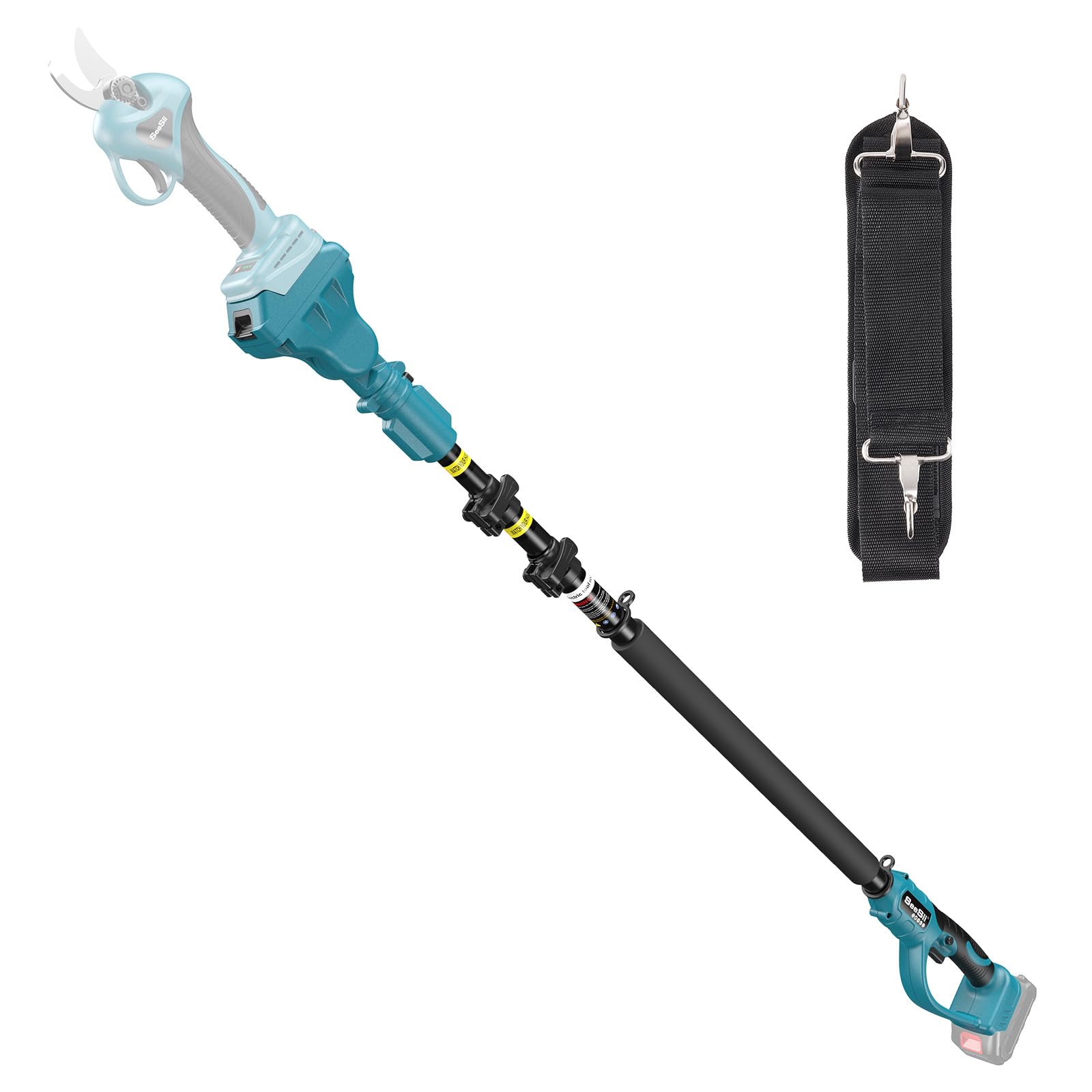 Telescopic Extension Pole for Seesii Electric Pruning Shears, Aluminum Alloy Telescoping Rod for High Branch Pruning, Extends from 4.9ft to 9ft, Safe and Convenient.