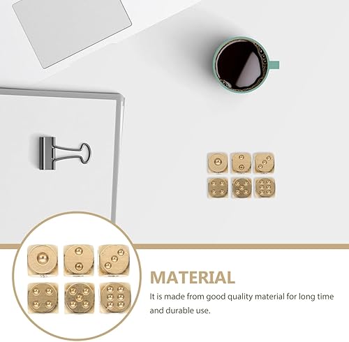 Miniatura 2 de Garneck Mahjong - Juego de 6 dados de latón, juego de dados de metal, accesorios de fiesta para juegos de mesa, juegos de rol, juegos de mesa, dados