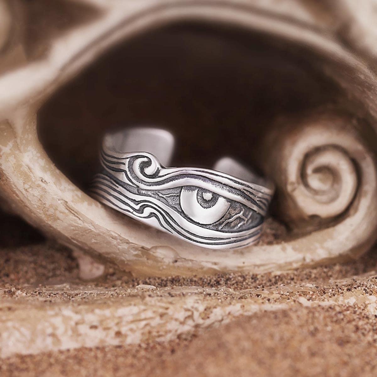 XCSUNRICH Neutre Bague Réglable En Argent Sterling 925 œil De Chat