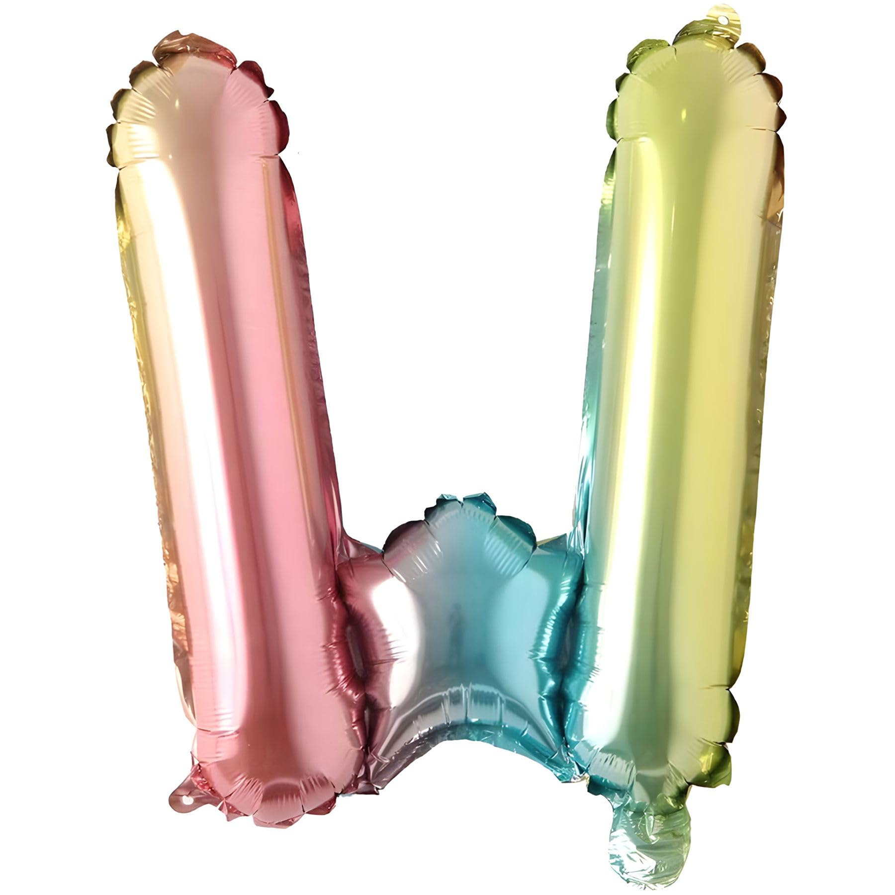 Foil Balloons Letters Colourful Rainbow Colours - 40 cm for Birthday Wedding Party Decoration Happy Birthday JGA Gift Balloon Graduation ABI Large XXL Small Girls Boys (40 cm - W)