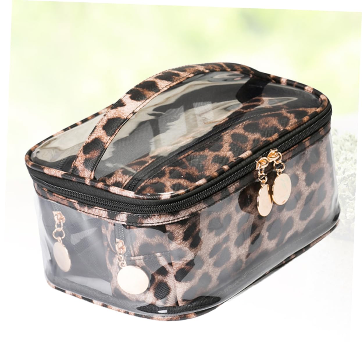 Beaupretty 6piezas Bolsa De Maquillaje Diseño De Leopardo Oscuro PVC Transparente Multiusos y Gran Capacidad para Cosméticos y Accesorios De Viaje