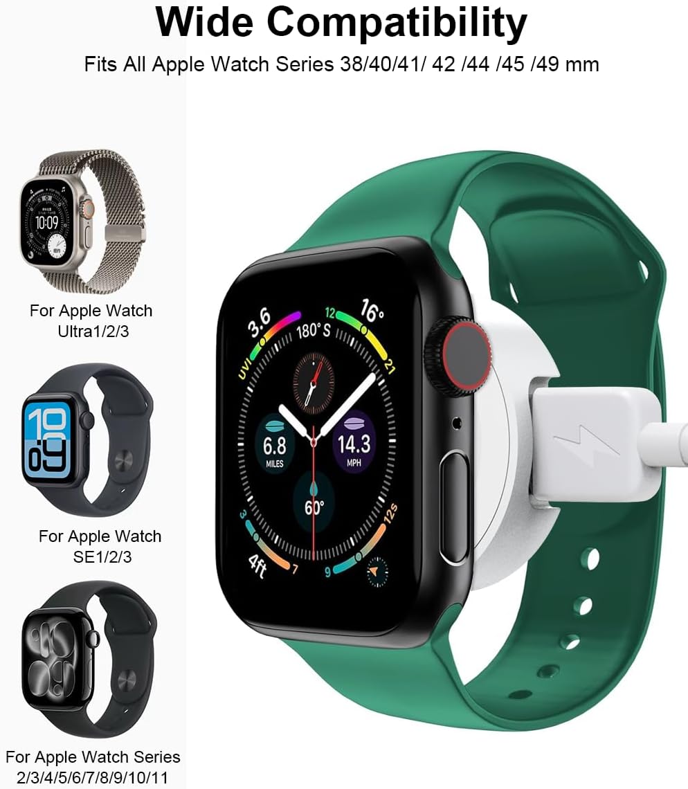 Зарядное устройство для Apple Watch с разъемом USB-C 5 Вт магнитная беспроводная быстрая зарядка зарядное устройство для iWatch с разъемом Type-C дорожный брелок для iWatch Series Ultra 3 11 10 9 8 7 6 SE3 SE2 5 4 3 2 портативное белого цвета с