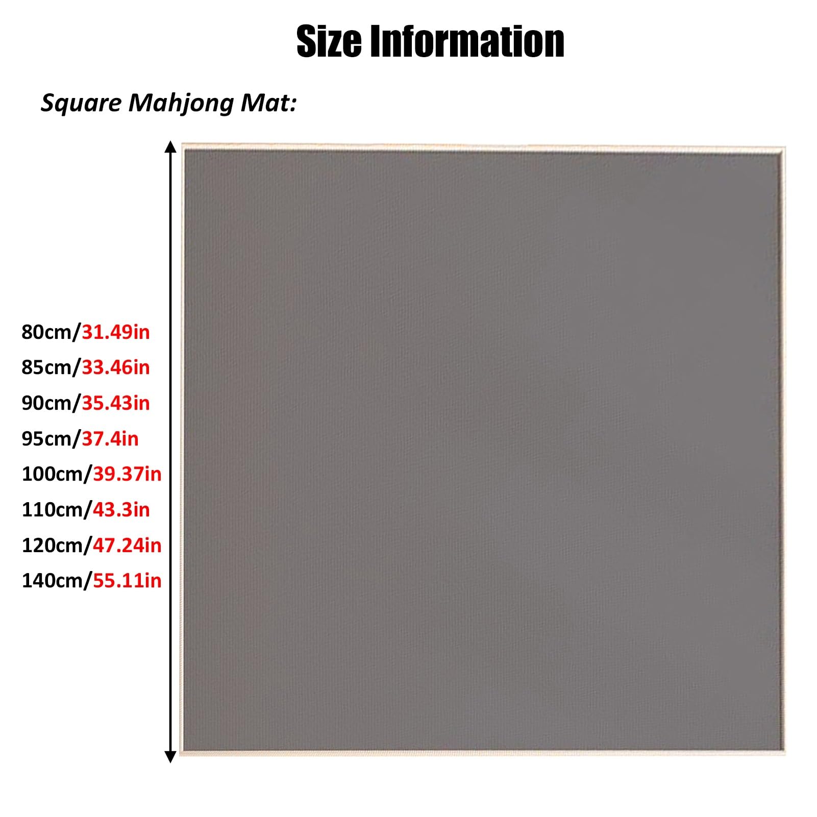 Mata Mahjong Na Stoły, Mata Do Gier Z Redukcją Hałasu Na Imprezie Rodzinnej Z Antypoślizgowym Podkładem, Do Pokera, Gier Karcianych, Planszowych I Płytek(Gray,140x140cm/55.11x55.11in)