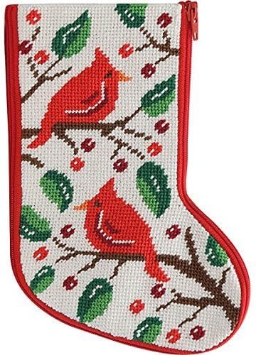 Alice Peterson Stitch & Zip Cardinals Mini Stocking Needlepoint Kit