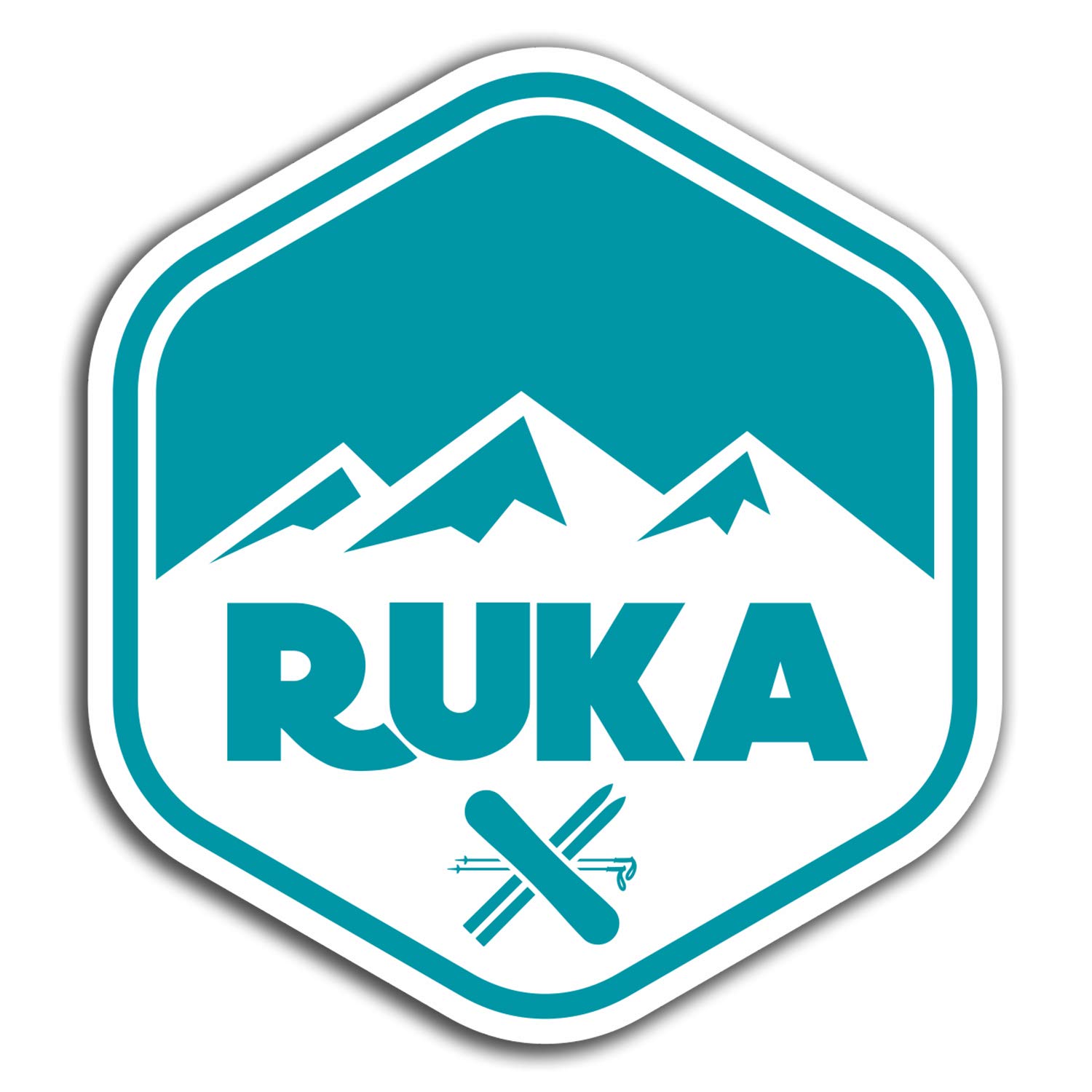 Destination Vinyl Ltd Multi 2 X 10Cm Ruka Finland Ski Vinyl Stickers - Travel Sticker Laptop Luggage #32049 (10Cm Tall)