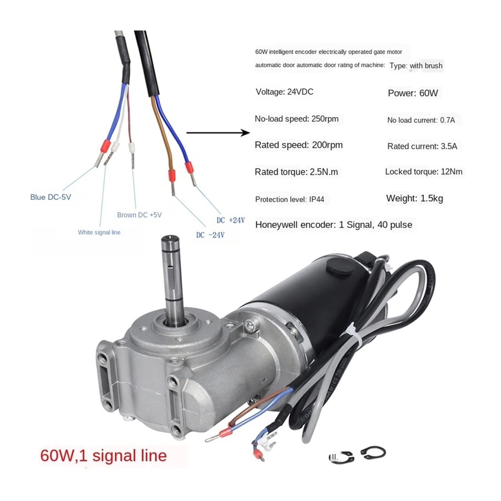 Lagerausstattung, Drehmomentstarker Schneckengetriebemotor Intelligenter Encoder Elektrischer Türmotor for Hotels Automatische Tür Es ist for, Fabriken geeignet