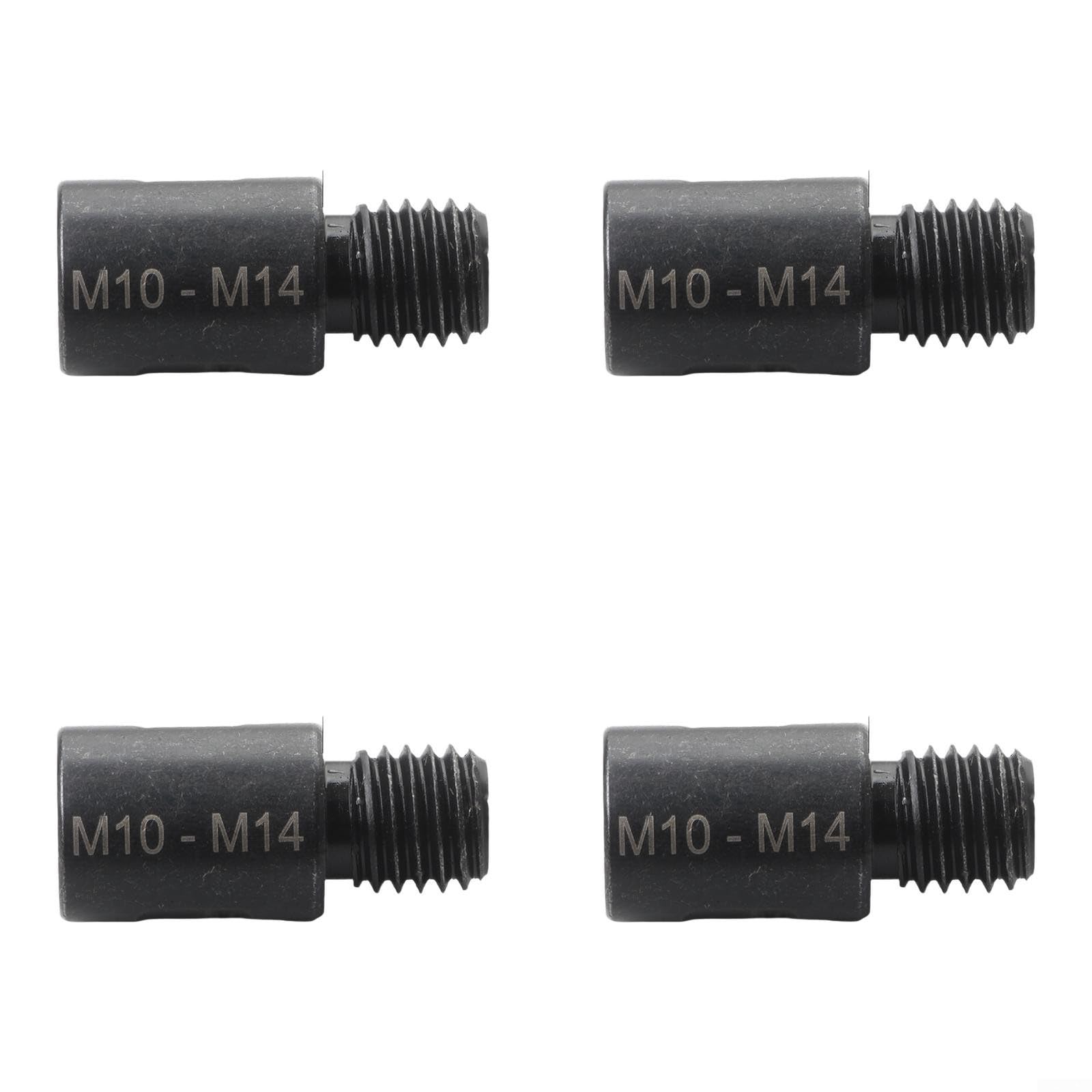 4 aste adattatori filettate da M10 a M14, compatibili con punte per smerigliatrice angolare, per manutenzione industriale (M10-M14)