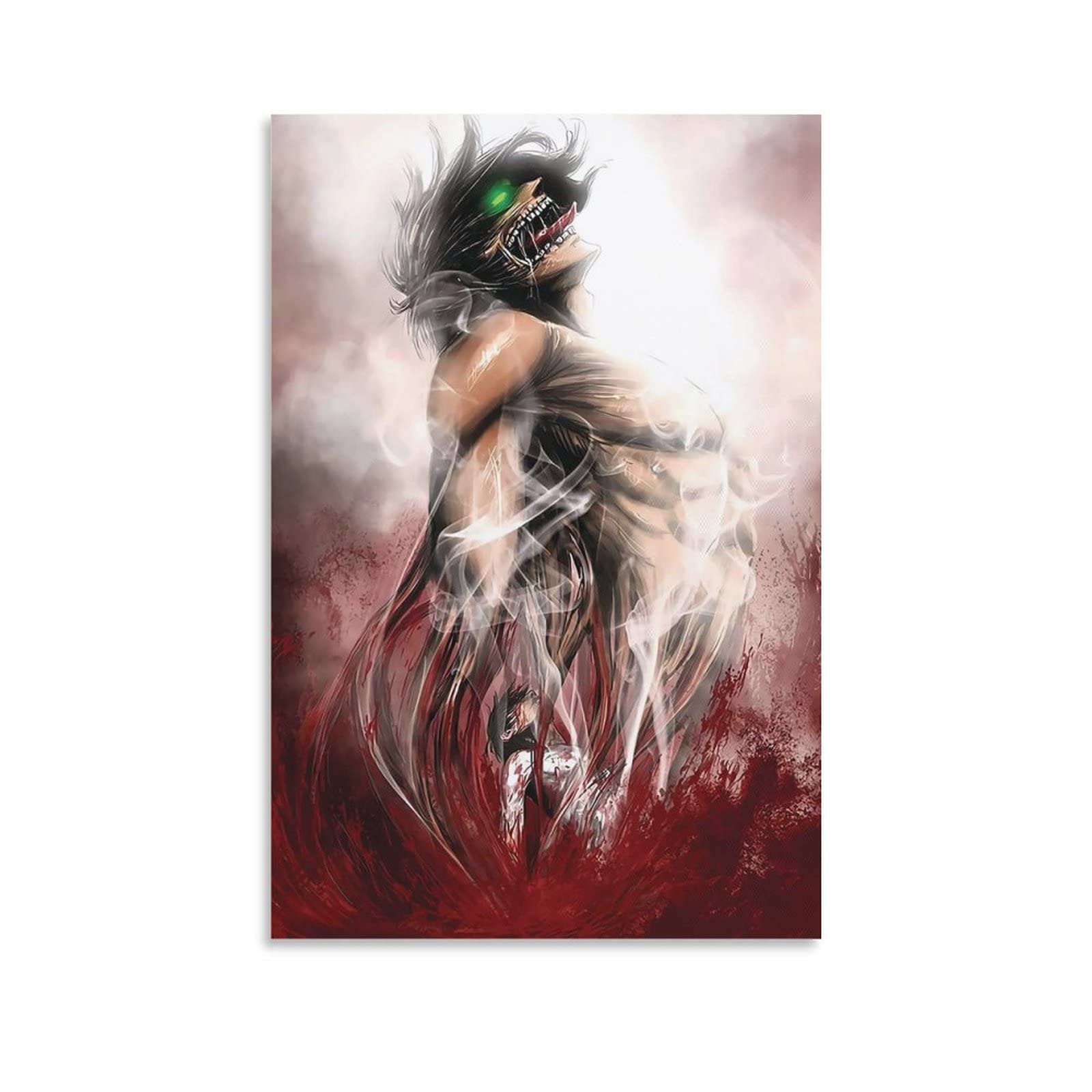 ECGRLNV Poster E Stampe 50 * 70cm Eren Yeager Attack on Titan Anime Print Picture Paintings for Living Room Bedroom Decoration Senza Cornice