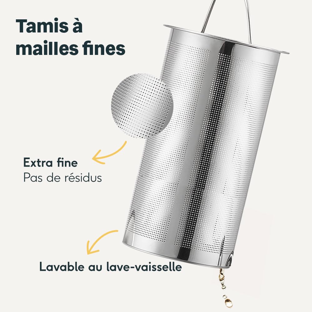 SILBERTHAL Théière en Inox Avec Infuseur Amovible - 1 litre - Garde la Chaleur - 6 à 8 Tasses