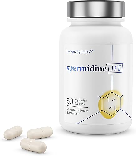 LONGEVITY LABS + spermidineLIFE Suplemento natural, extracto de germen de trigo no sintético a base de plantas con alto contenido de espermidina y