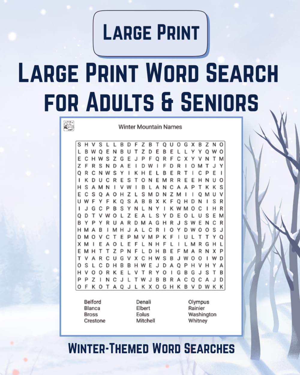 Large Print Word Search for Adults & Seniors: Winter-Themed Word Searches