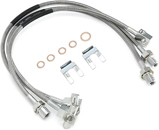 3PCS Front and Rear Brake Lines, Extended Stainless Steel Brake Line Compatible with 1971-1991 Chevy GMC C/K 15 20 25 Blazer Jimmy 4"-6" Lift Replace 89340S 89335S