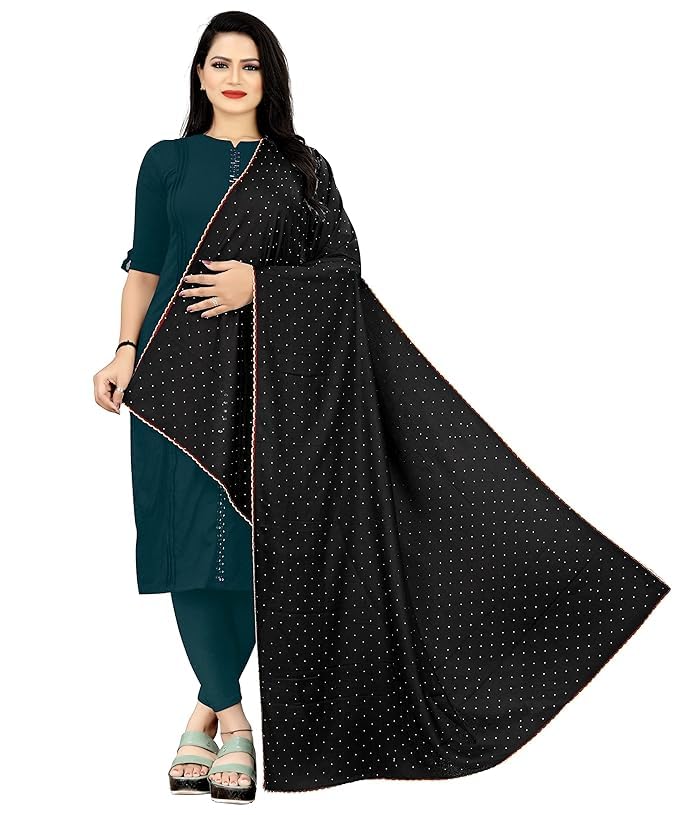 Women's Traditional Stone Work Chadar 100% Rayon Cotton Soft Long Skin-Friendly Namaz Hijab/Shawl Suitable for Every Occasion_38-image-5