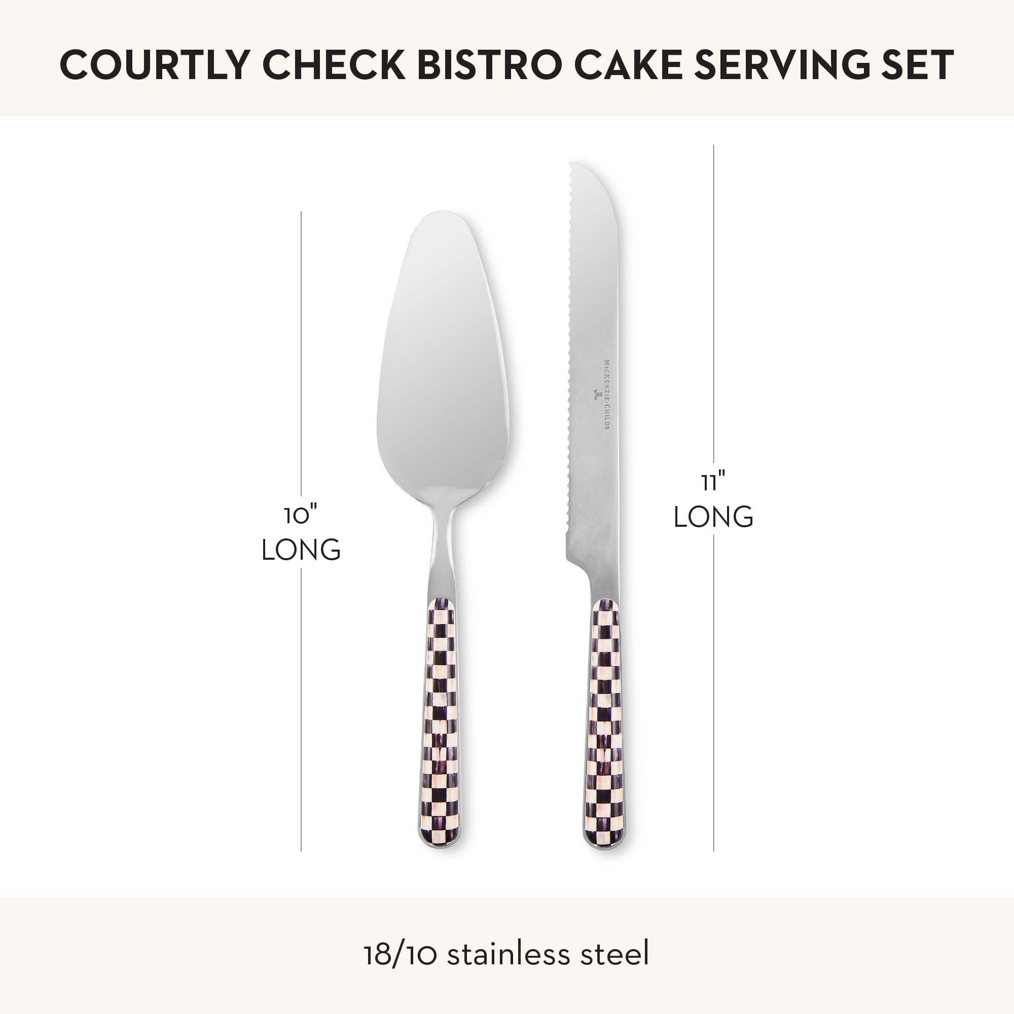 Amazon.com | MACKENZIE-CHILDS Bistro Cake Serving Set, Black-and