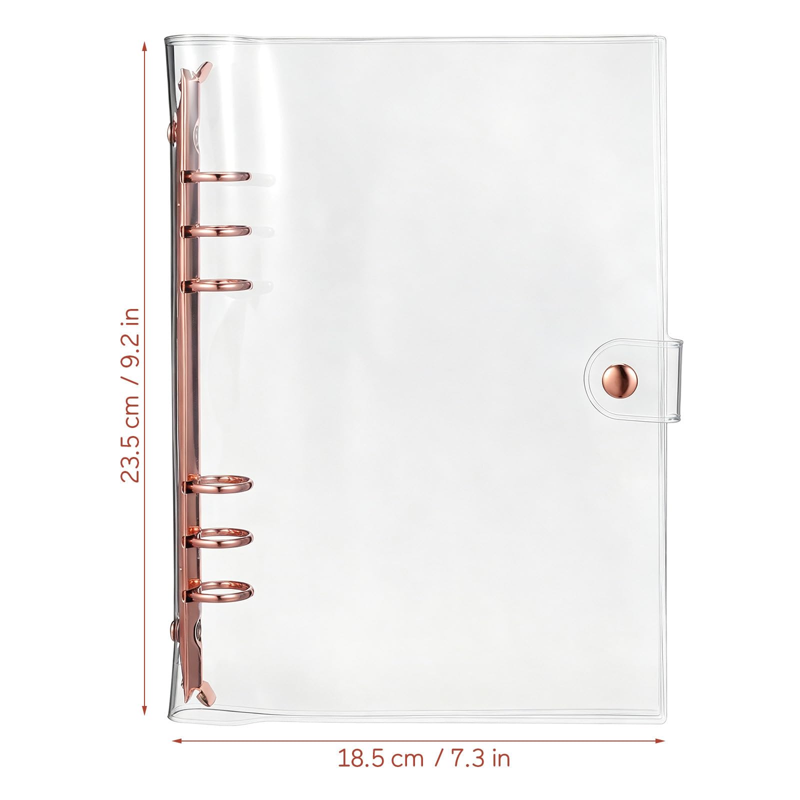 NUOBESTY 5 Pz Pvc Blocco Note Anello Squisito Raccoglitore a Scatto-Libro Sciolto Rotondo per Trasparente Portatile-Anelli Copertura Del Pulsante Album Studenti Diario Dimensioni Manuale