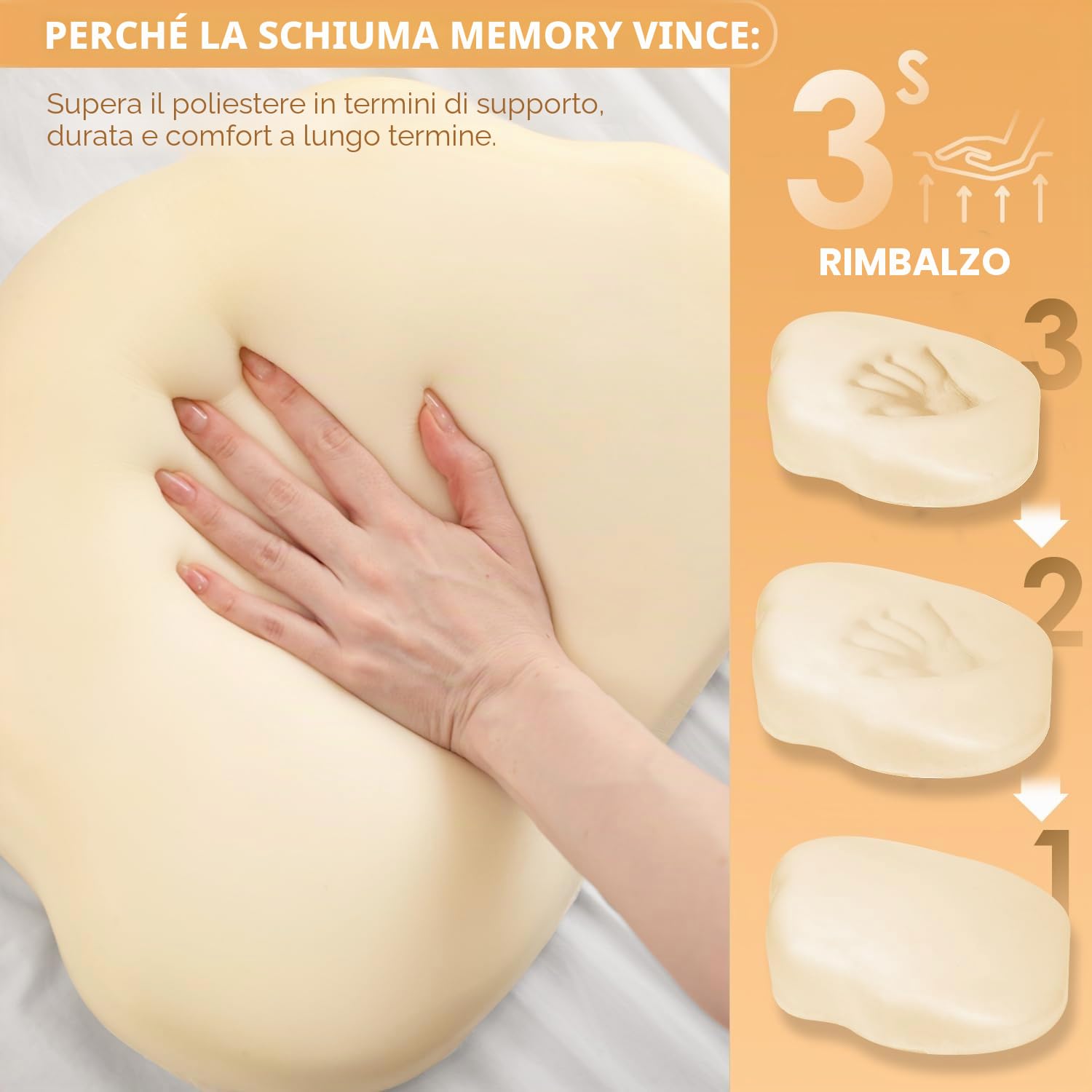 Chilling Home Cuscino per Gravidanza, per Dormire, in Memory Foam, per Pancia, Schiena, Cuscino per il Corpo Regolabile e Portatile, per Chi Dorme Sul Fianco (10 cm, grigio)