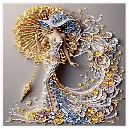 Image of AiYuanzsh 5D Special Shaped Diamond Painting Kit - Charming Goddess Design, Unique Crystal Rhinestone Diamond Art Set for Beginners and Adults, Perfect for Home Wall Decor and Holiday Gifts