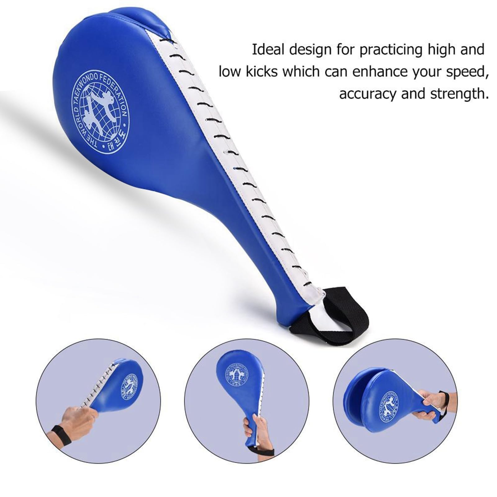 Pad per calci Taekwondo, 15x7,48x1,96 pollici Taekwondo Double Kick Train Strike Pad Cuscinetti per bersagli per calci marziali in pelle PU Racchette da punzonatura per gli amanti della boxe