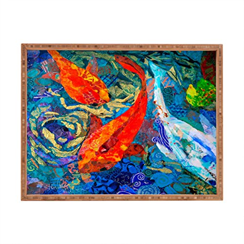 Negar Designs Elizabeth St Hilaire Nelson Koi Interior/al Aire Libre Bandeja Rectangular, 14 x 18