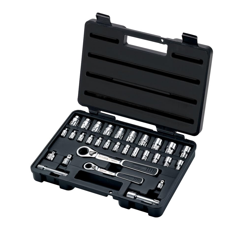 SATA ST09132SJ - Set di 30 chiavi a bussola metriche pass-thru a 6 punte, lucidate, 3,5-13 mm, in custodia per soffiaggio