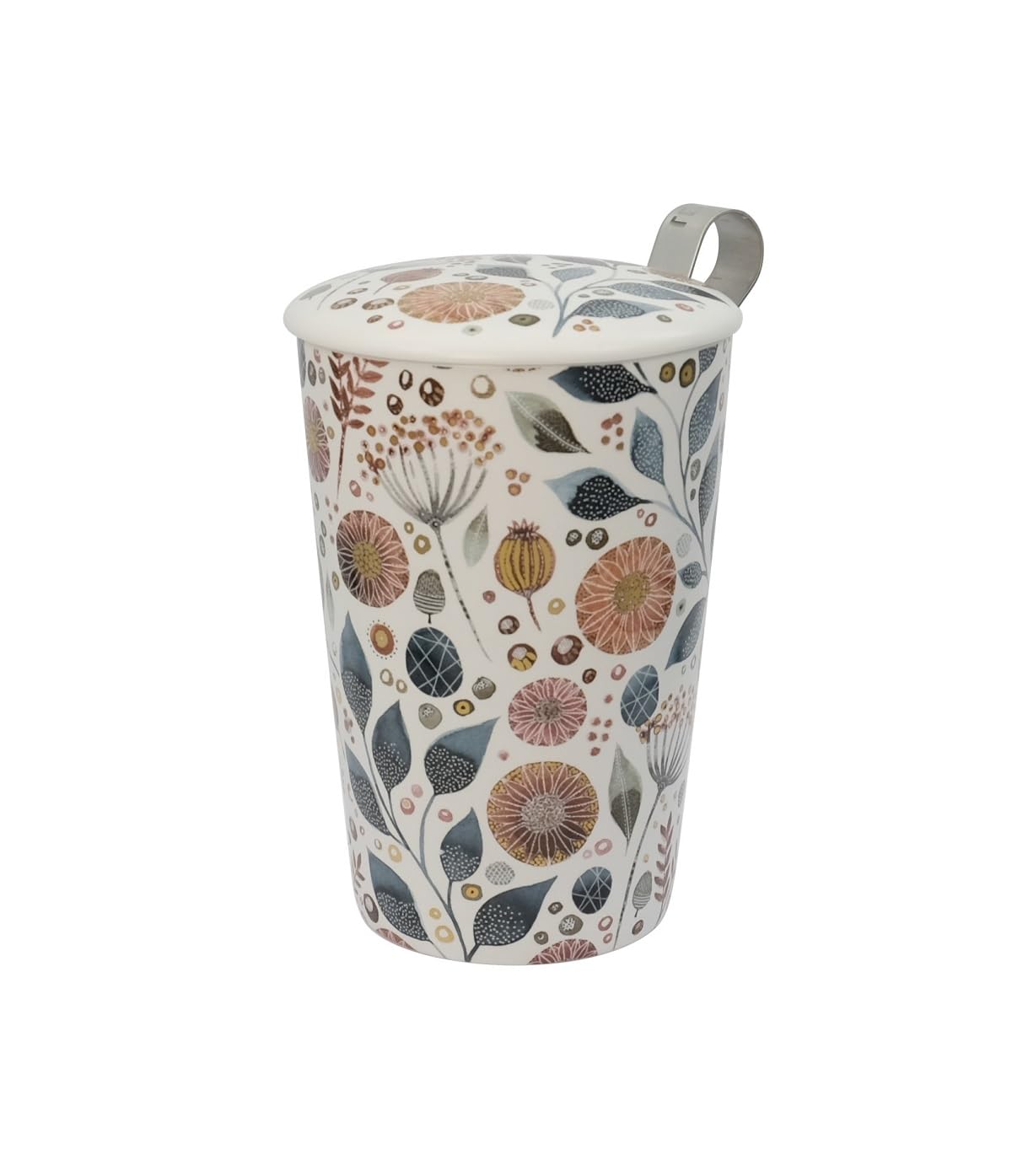 Eigenart Teaeve Linnea 80063 - Tazza a doppia parete, in porcellana, con coperchio e filtro in acciaio inox, senza BPA, 350 ml