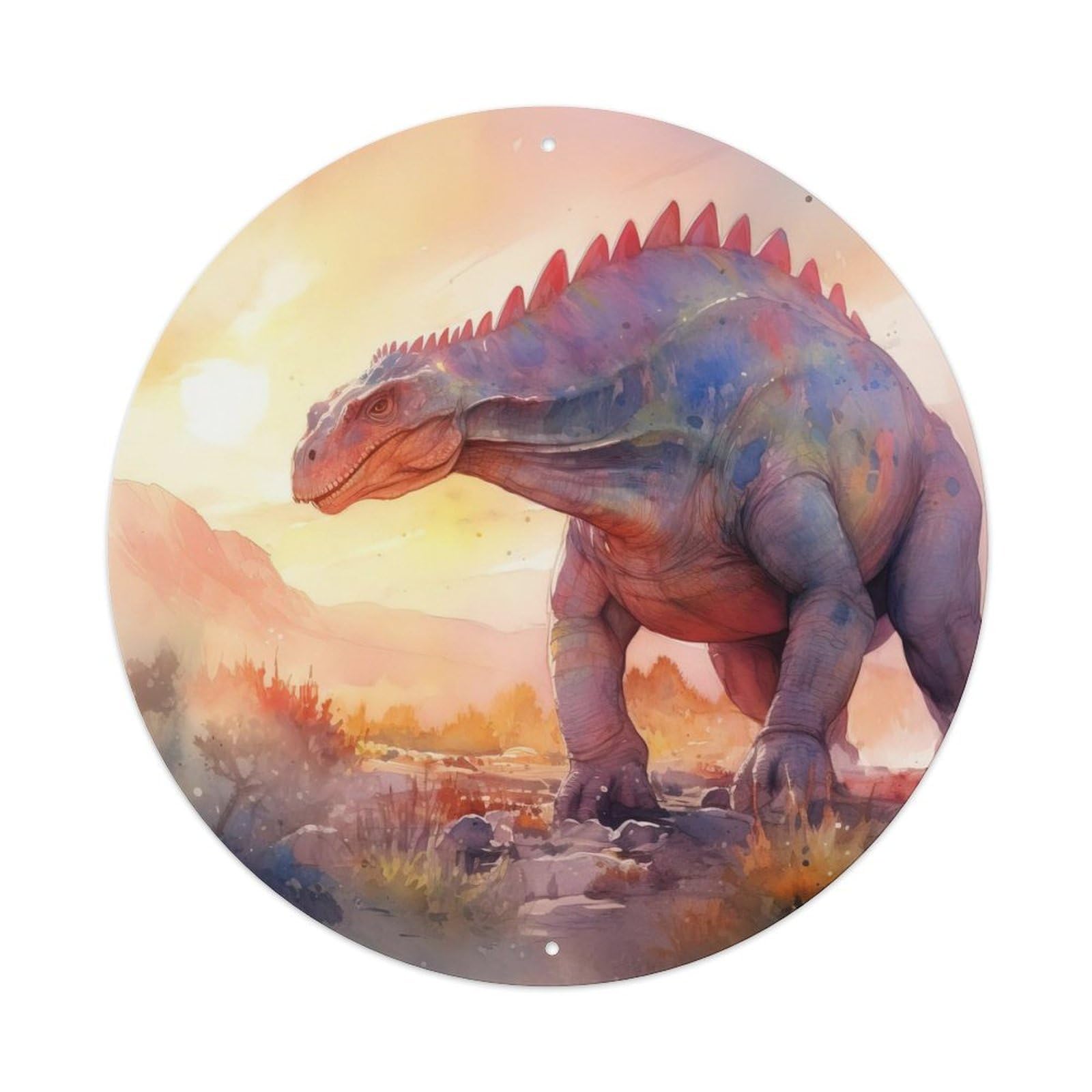 Dinosaur Pink Tetrapod Prehistoric Dinosaurs Metal Tin Sign