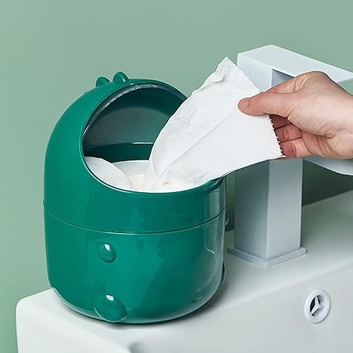 Mini cubo de basura para escritorio, mini cubo de basura con tapa abatible, escritorio lindo contenedor de basura para oficina, estudiante,