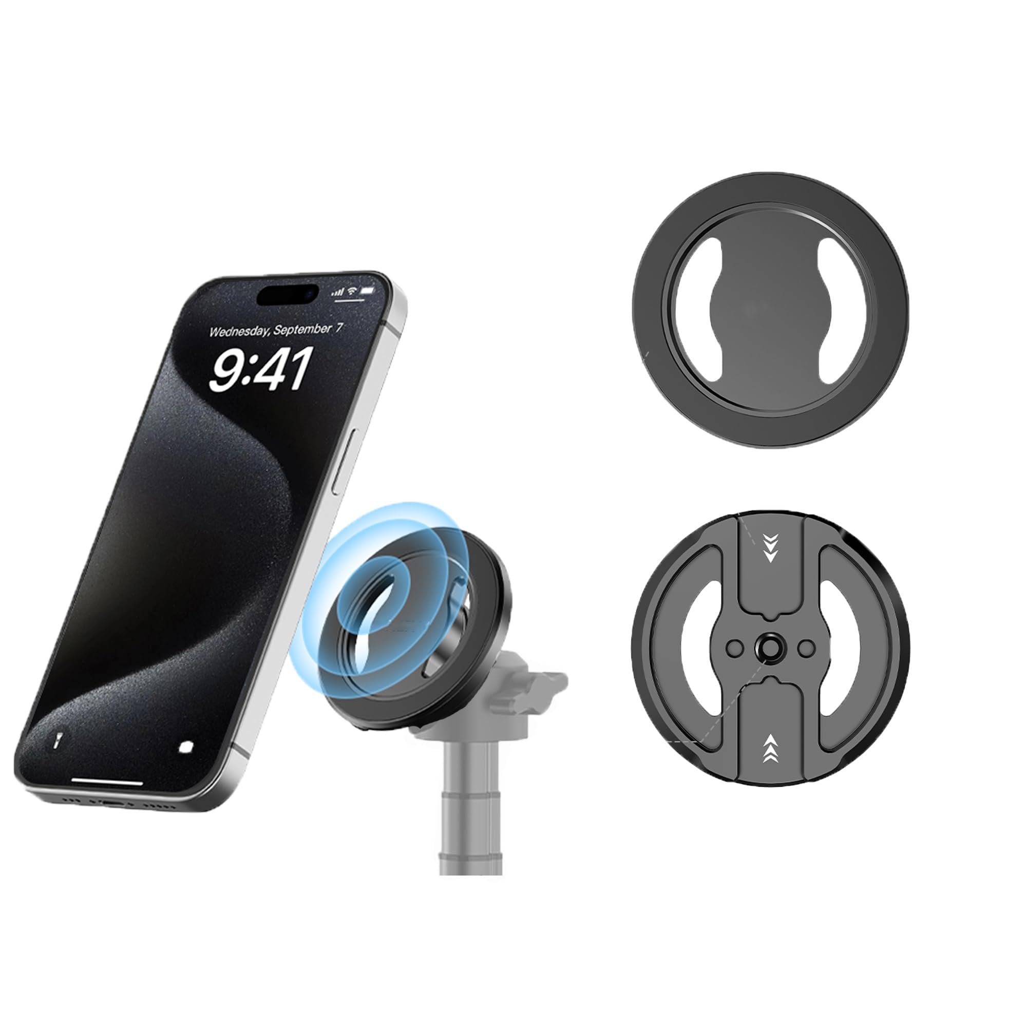 Magnetyczny uchwyt na statyw do telefonu MagSafe iPhone 16 15 14 13 12 Plus Pro Max wszystkie serie i więcej z otworami 1/4 cala i zimną stopką