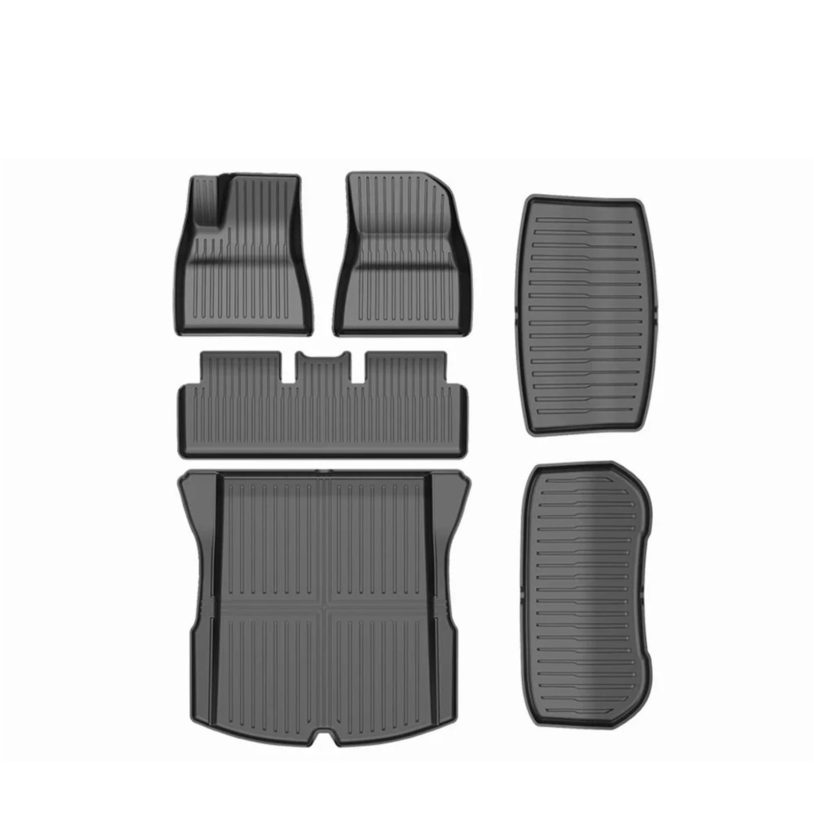 Dywaniki samochodowe Pasuje do Tesla Floor Mat Model Y 2021-2025 Model 3 Highland Car Trunk Mat Luggage Mat TPE Wodoodporna Antypoślizgowa Gumowe dywaniki samochodowe(M3 Highland 6pcs)