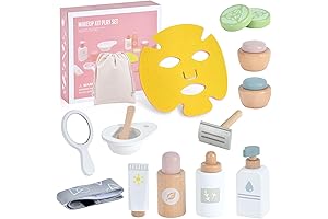 WHOHOLL Wooden Skincare Toy Set for Toddlers