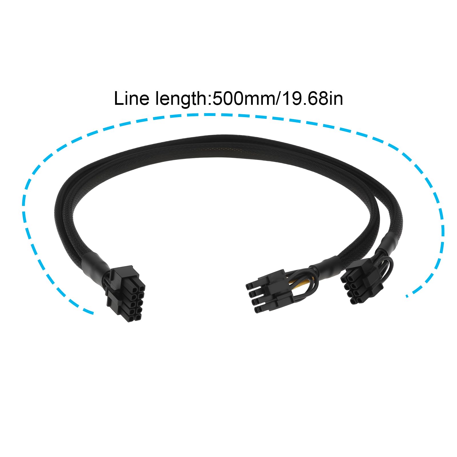 OTOTEC 1 câble d'alimentation GPU 10P vers Dual 6+2P 50 cm compatible avec HP ML350 DL360 G9 Gen9 Gen9