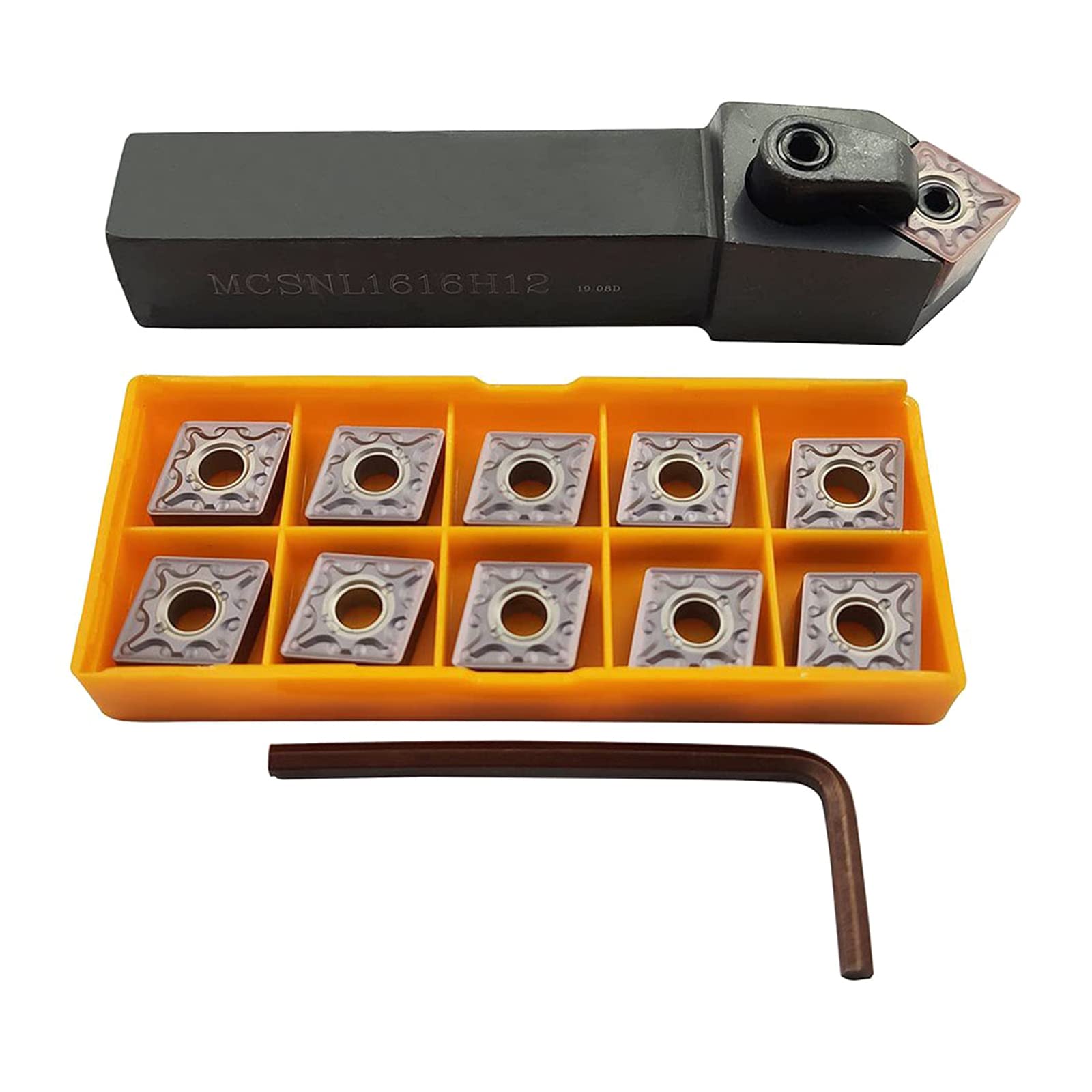 LEYILE Insert Turning Tips Tool MCSNL1616H12 Turning Tool Holder +10pcs CNMG120408-MA Length 100mm/3.9-inch
