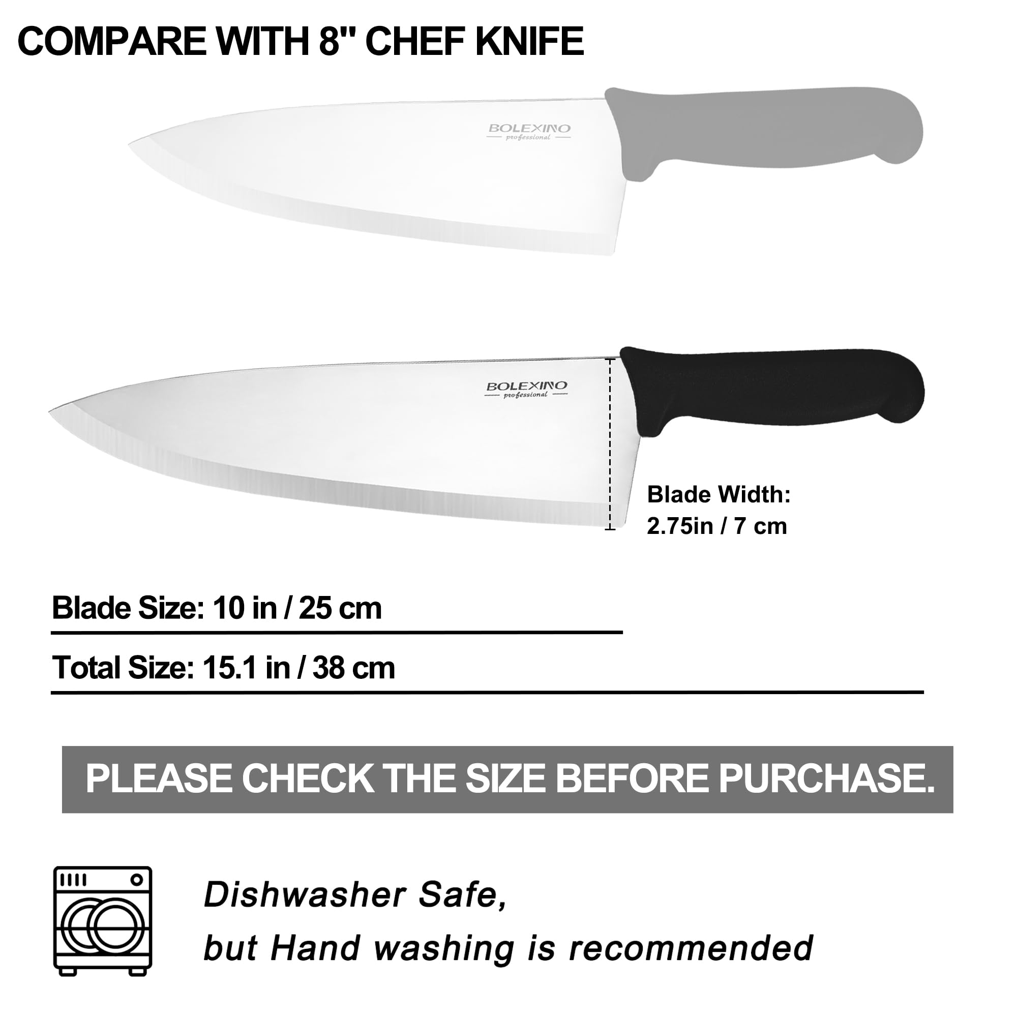 BOLEXINO 10" Chef Knife - High Carbon Steel -7