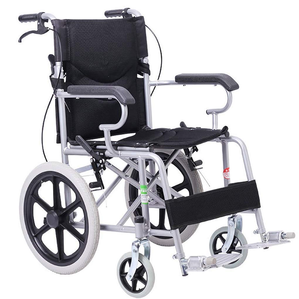 Sedia a rotelle,Ausili per la deambulazione del carrello di supporto per disabili per anziani in lega di alluminio per il trasporto portatile