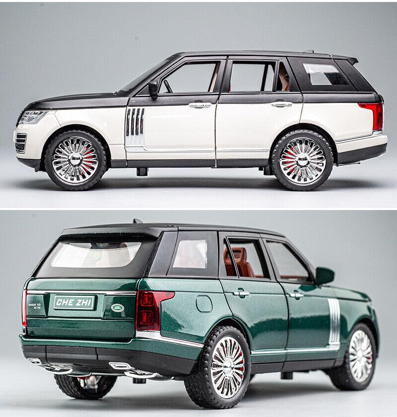 Image of 1:24 Land Rover Range Rover SUV Model Car Toy Collection Sound Light Kid Gift Alloy Metal Pull Back Toy car for Kids with Openable Doors & Light, Music Toy Vehicle for Kids (Green)