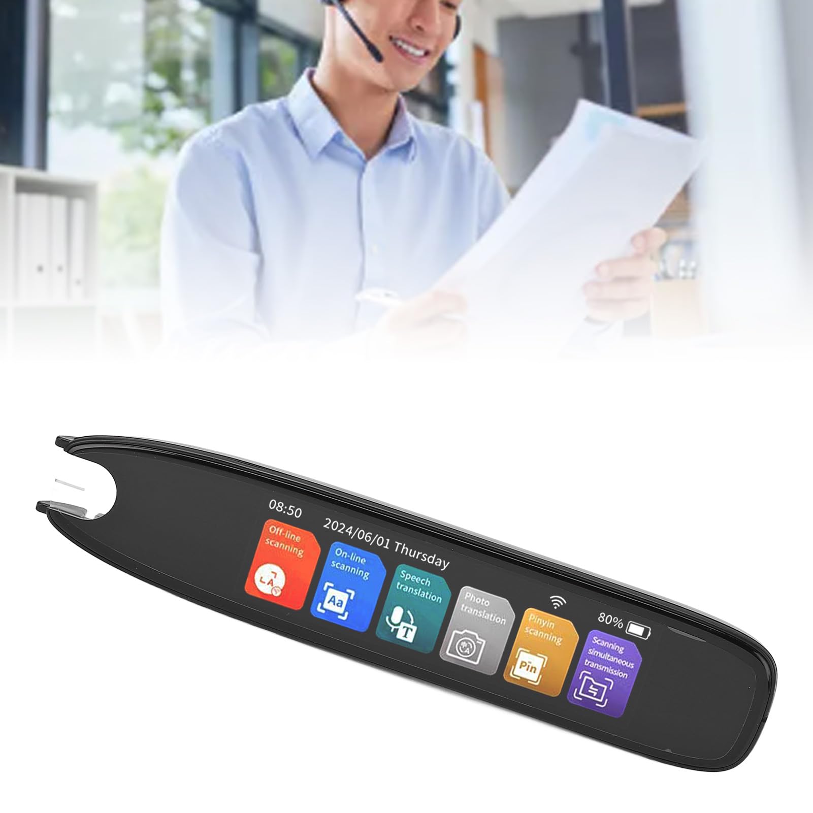 WALFRONT Lettore digitale Pen Traduzione Pen Scan Reader per studenti di lingue Lettura di testo in tempo reale in 142 lingue Supporto online e offline