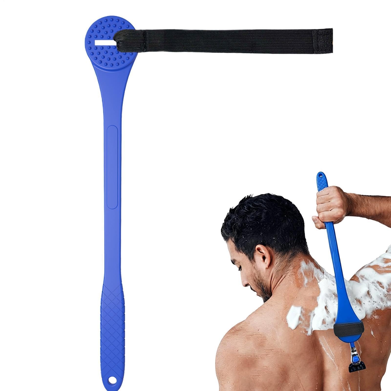 Przedłużenie długiego uchwytu do golenia 46cm Zginany zasięg, ergonomiczny silikonowy uchwyt do łatwego samodzielnego pielęgnacji nóg i pleców, suche na mokro, odpowiednie dla osób starszych i dorosły