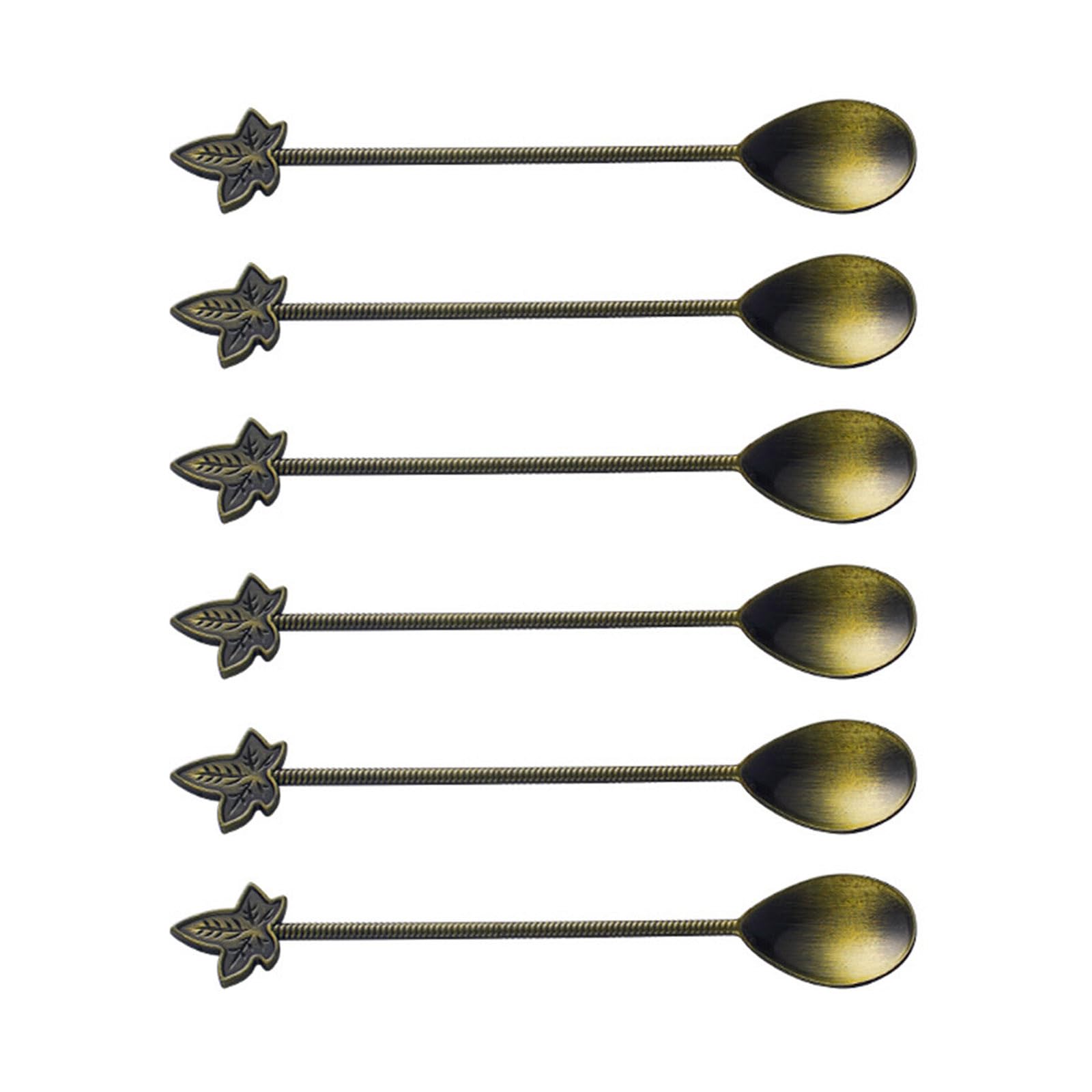 Nucelit Of 6 Flexible Stirring Spoons in Kirsite for Multiple Cooking Tasks Such As Mixing and Decorating Retro Spoon
