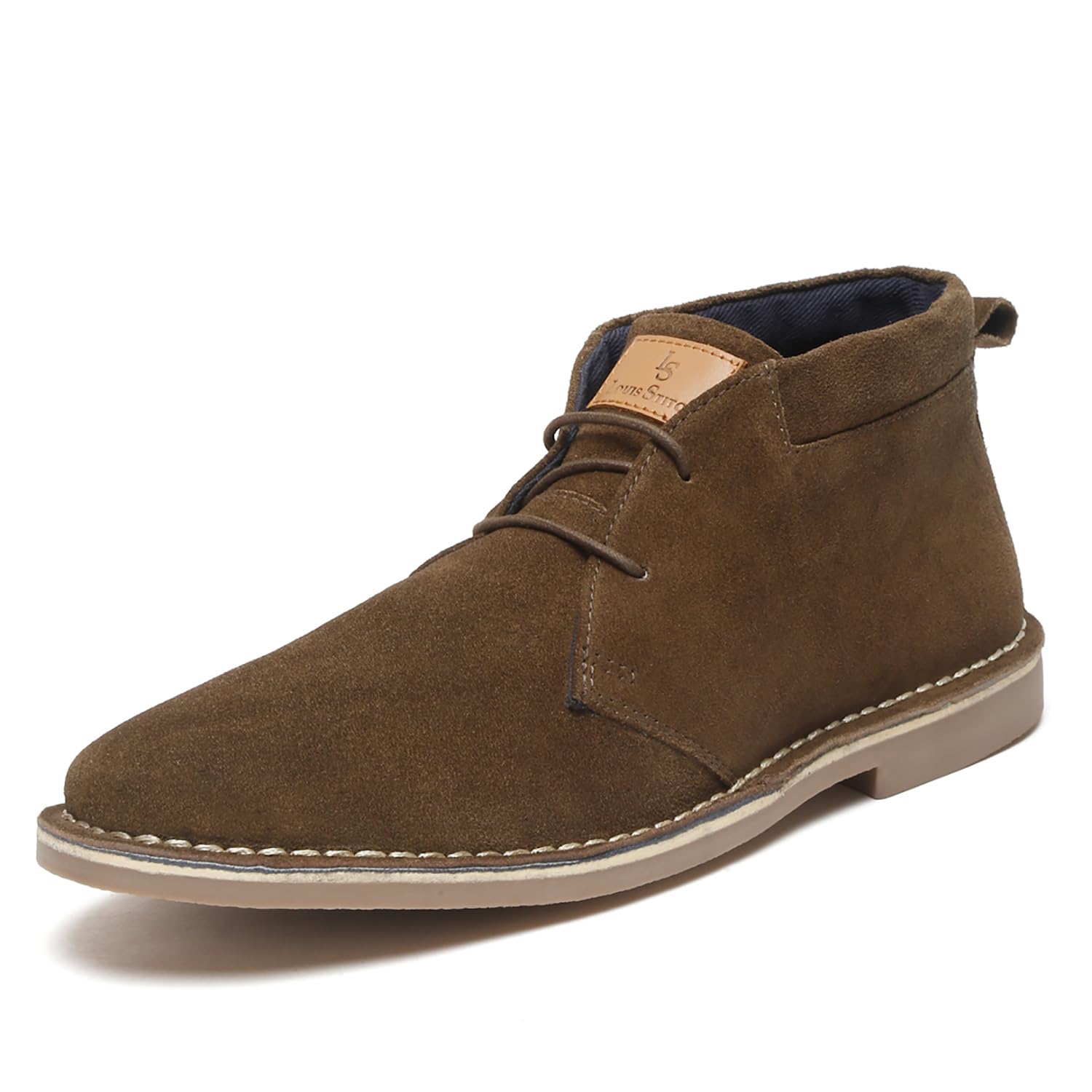 Men's Olive Green Italian Suede Leather Stitch Down Desert Boots Chukka Style Handmade Cushioned Ankle Boot for Men Biking Hiking (Size-9 UK) (SDSUCKCU)-image-21