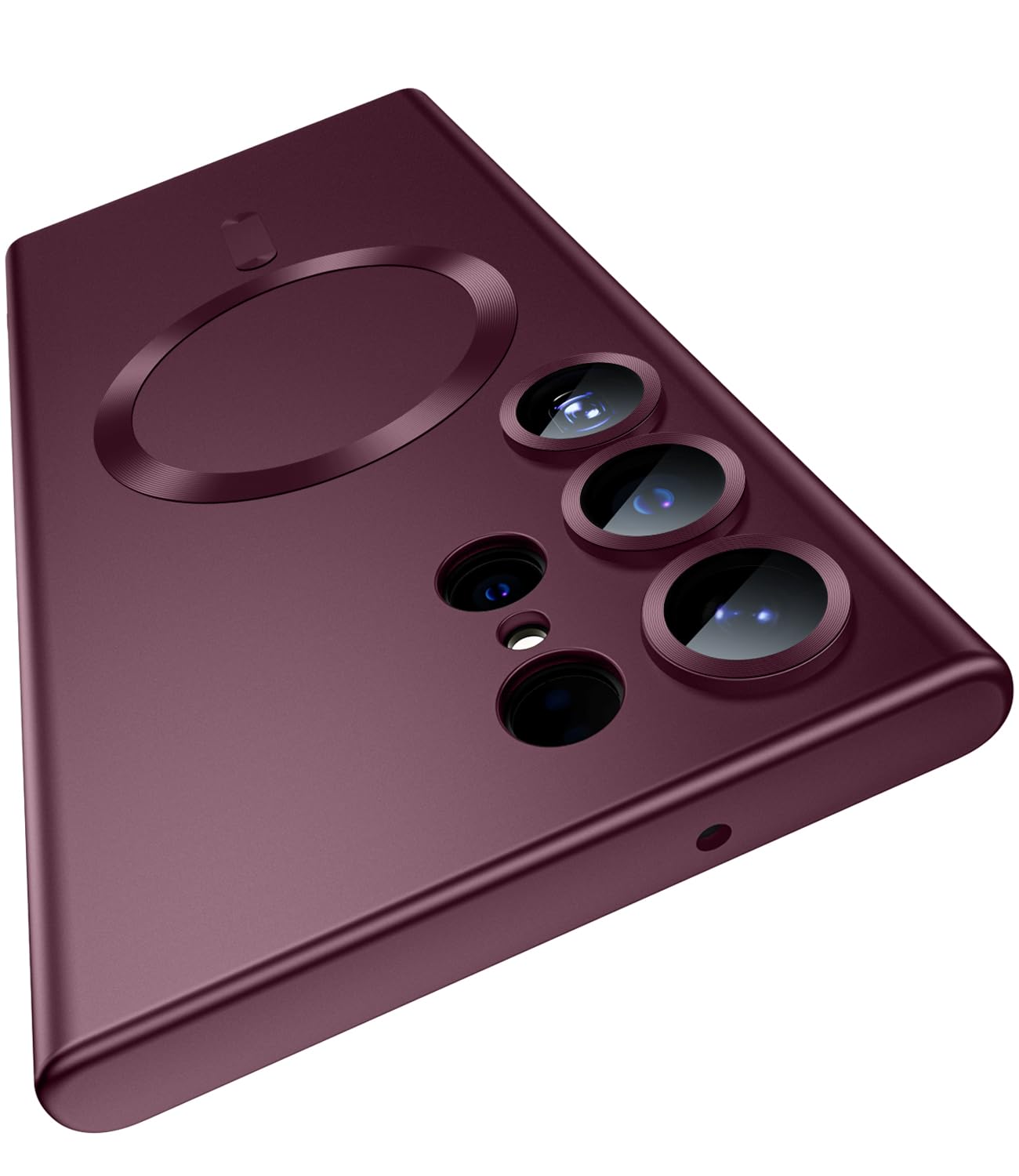 Matte for Samsung Galaxy S23 Ultra Case, Compatible with MagSafe, Slim Thin Magnetic Cover with Built-in Camera Lens Protector Shockproof Phone Shell, Burgundy